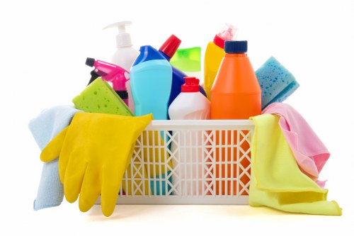 Carpet cleaner preparing a room for professional cleaning