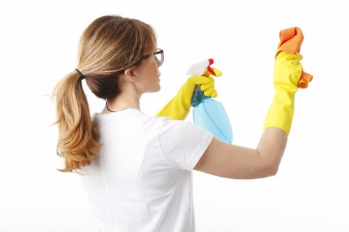 Cleaner treating a carpet with hot water extraction in Cudham
